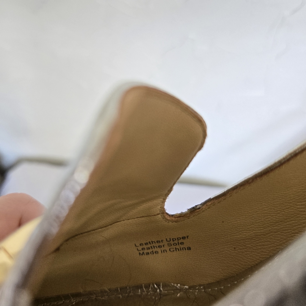 Silver Block Heel Loafers - Picture 12 of 13